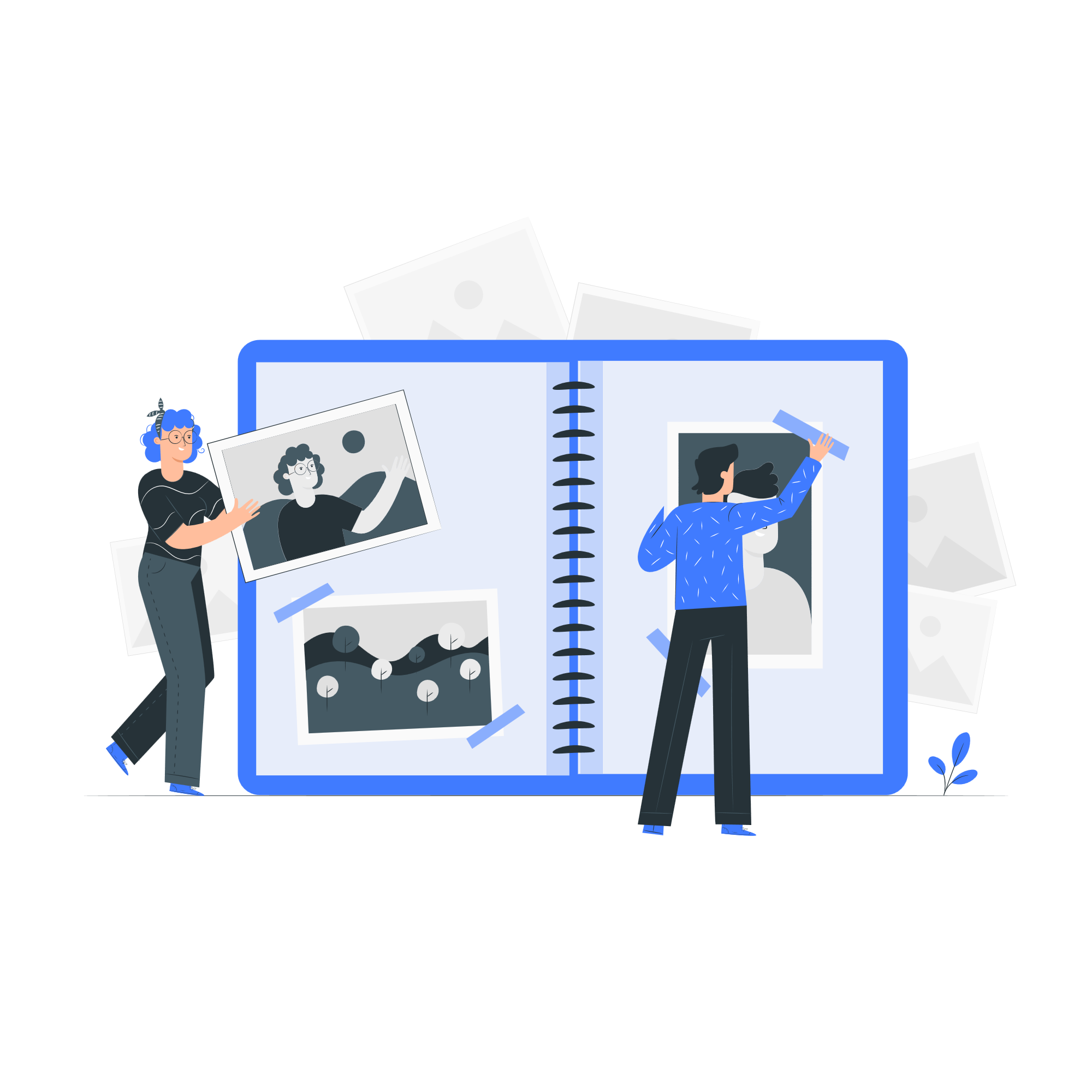 A picture of people working